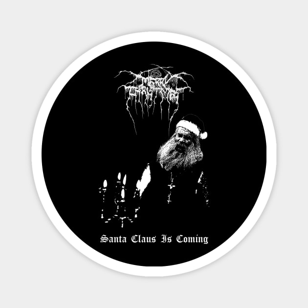 Black Metal Christmas Magnet by WithinSanityClothing